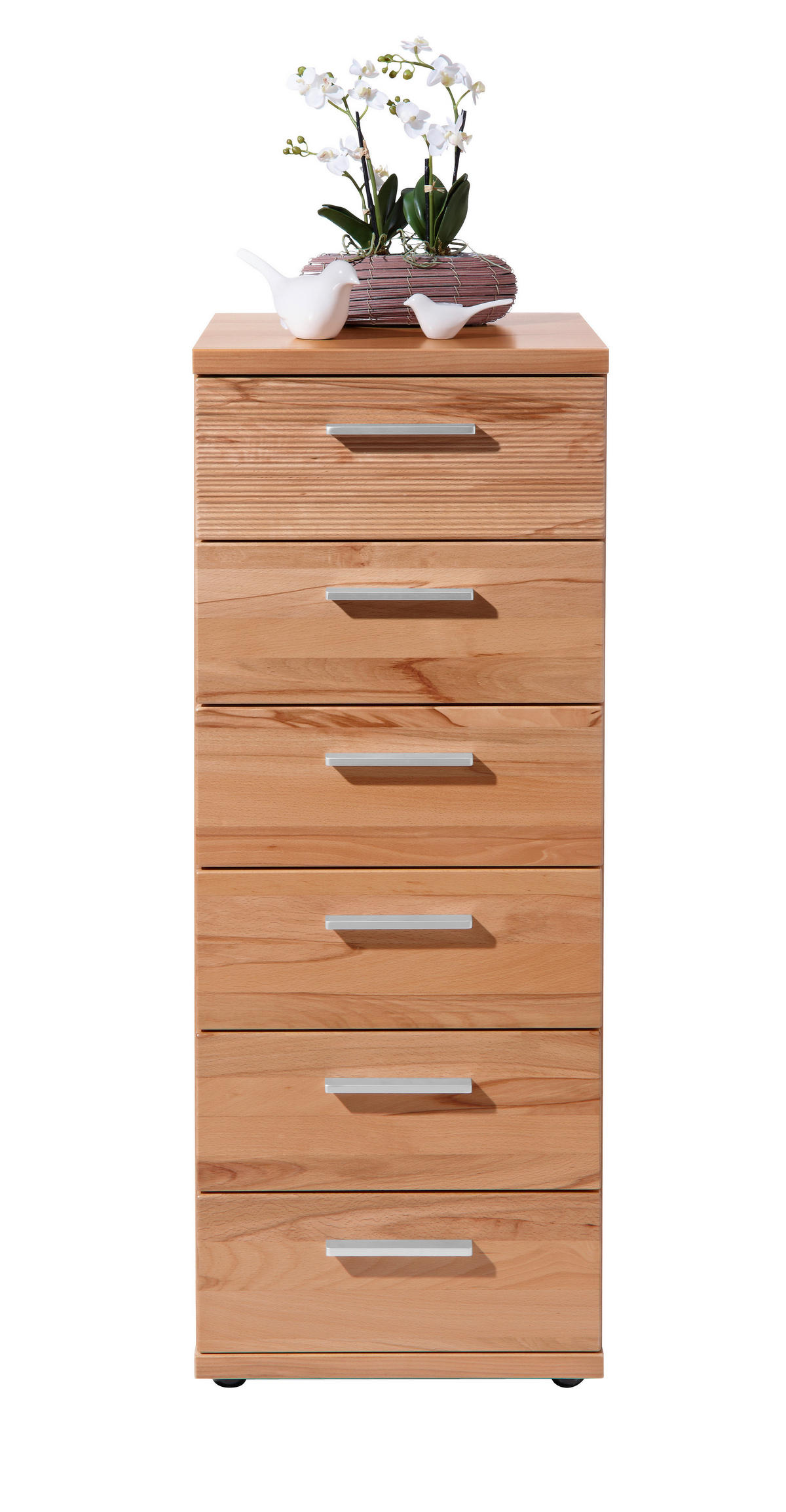 KOMMODE  in 42/107/39 cm  - Chromfarben/Buchefarben, Design, Holz/Kunststoff (42/107/39cm)