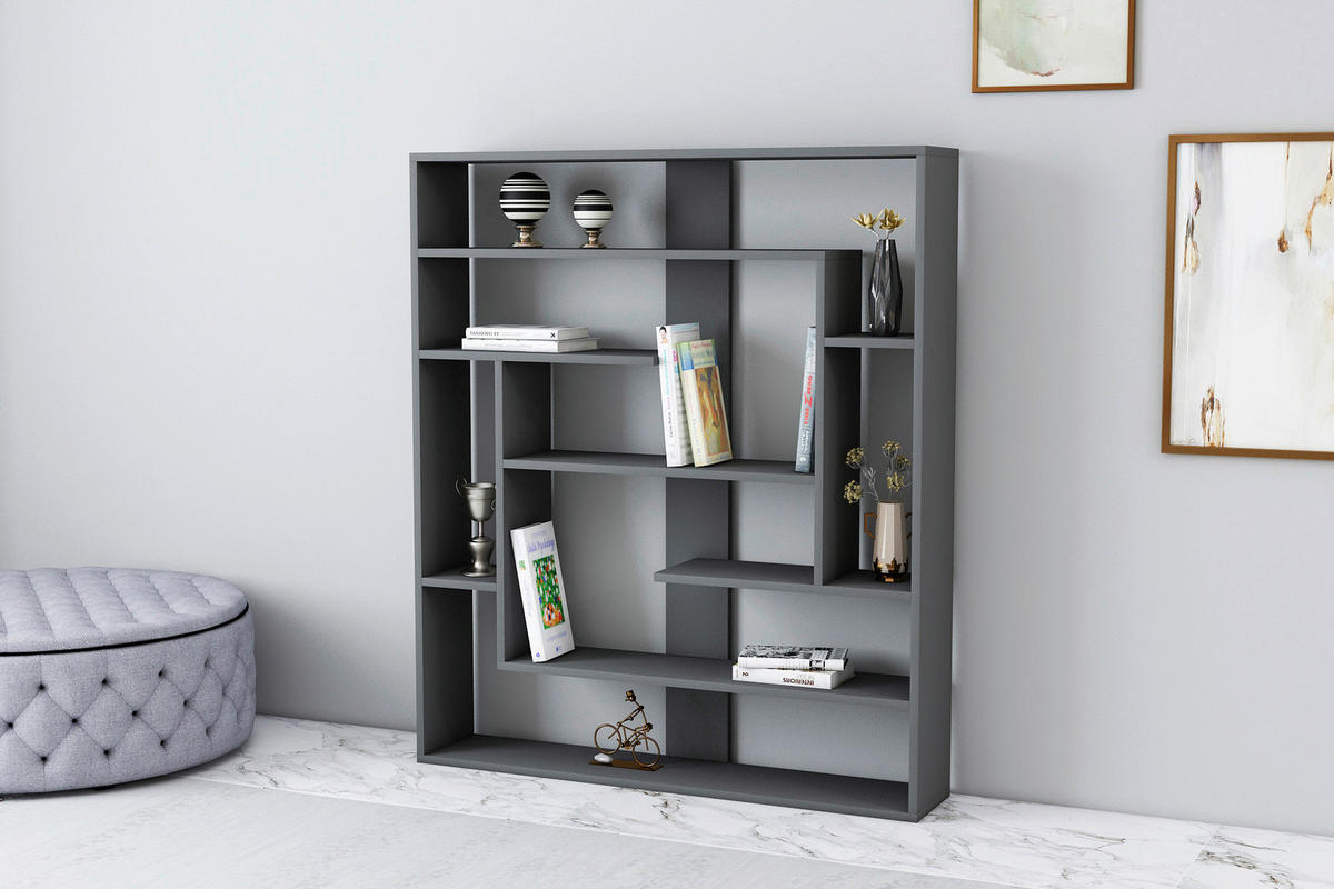 REGAL Anthrazit  - Anthrazit, Design, Holzwerkstoff (114/132/22cm) - Livetastic