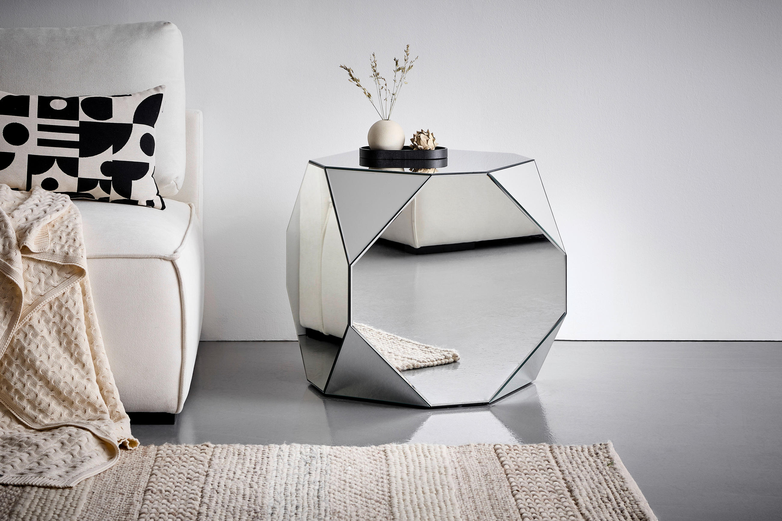 BEISTELLTISCH Klar organisch  - Klar, Design, Glas/Holzwerkstoff (57/57/57cm) - MID.YOU