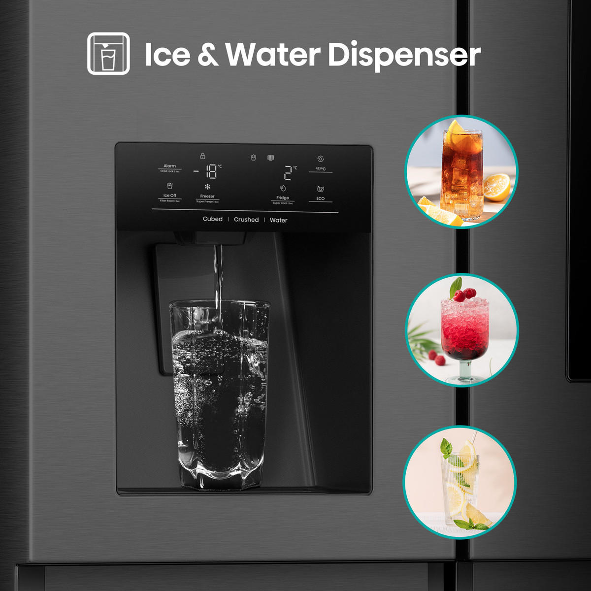 SIDE-BY-SIDE 91/179/73 cm RS9P628GPFE  - Schwarz, Trend (91/179/73cm) - Hisense