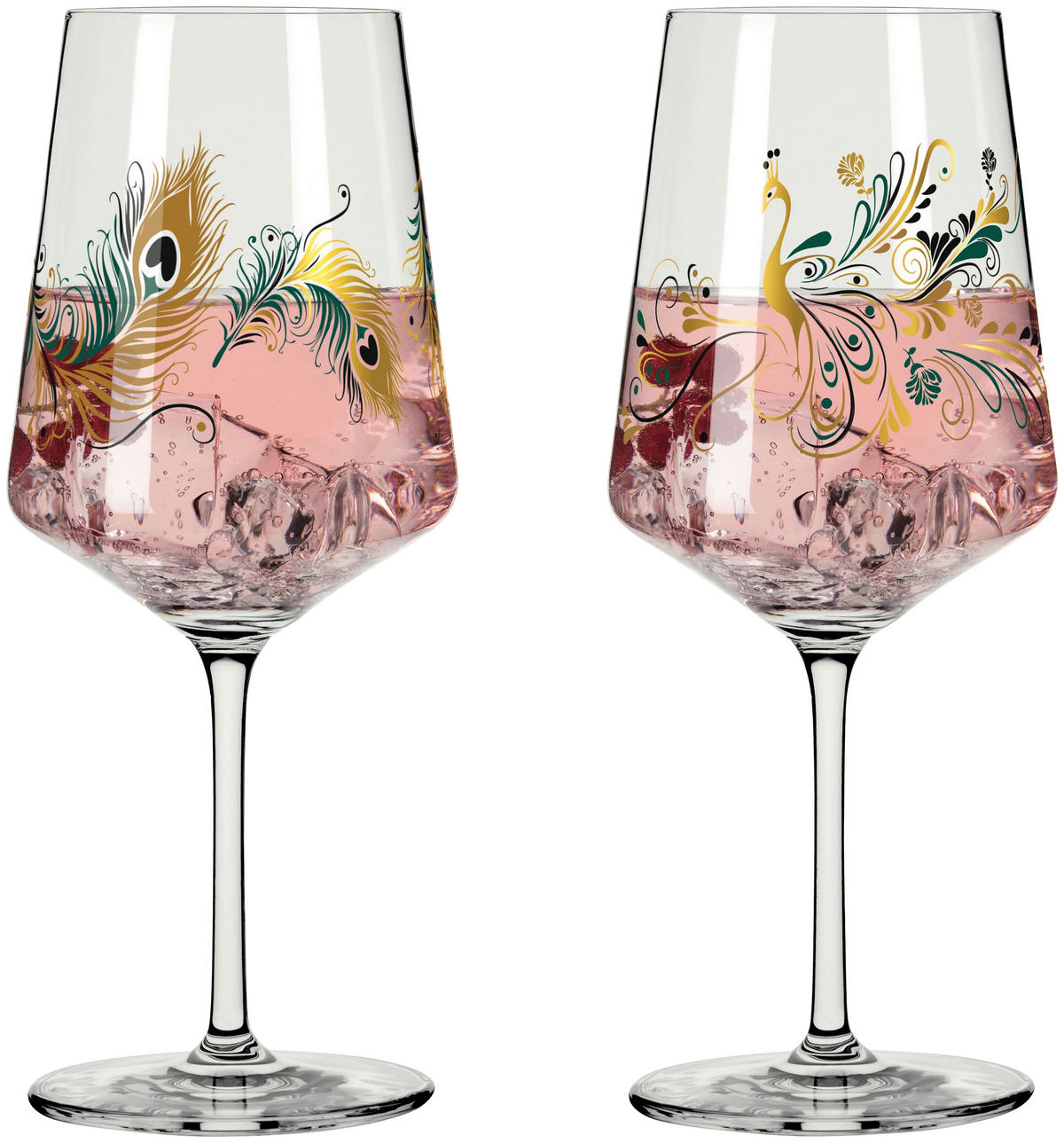 GLÄSERSET Cocktail 2-teilig  - Transparent/Goldfarben, Trend, Glas (9.3/22.5cm) - Ritzenhoff