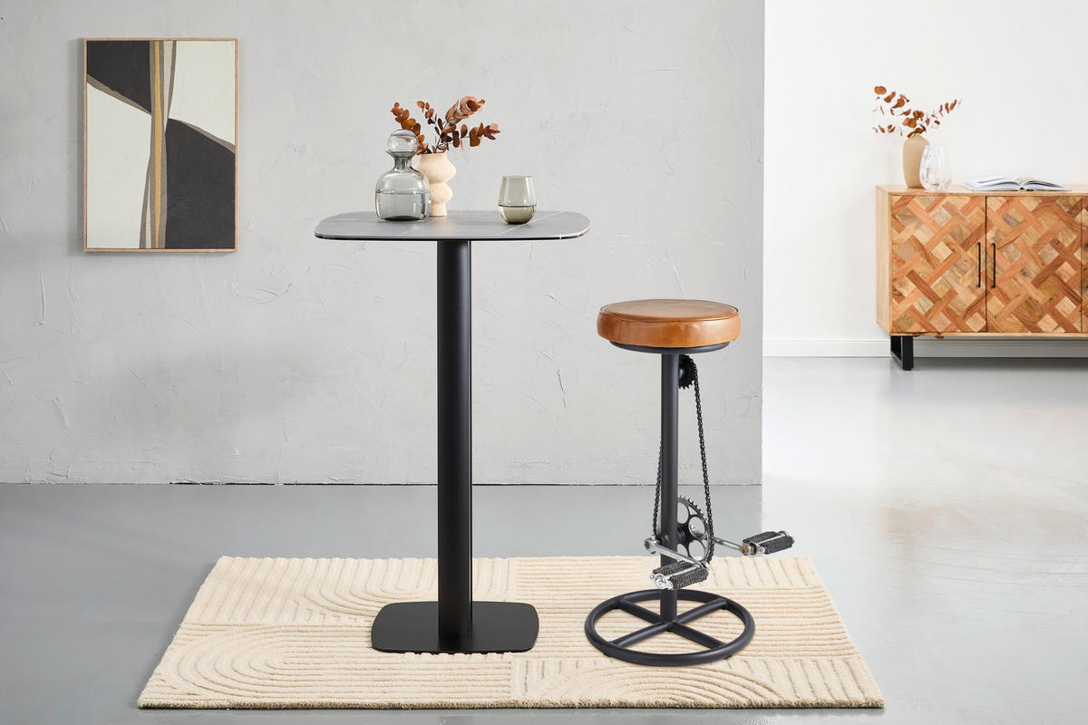 BARSKA STOLICA  braon, crna   - braon/crna, Trendi, koža/metal (36/76/36cm) - Landscape