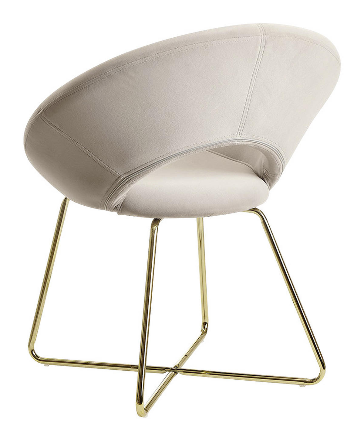 ARMLEHNSTUHL  in Samt  - Beige/Goldfarben, Modern, Textil/Metall (57/83/60cm) - MID.YOU