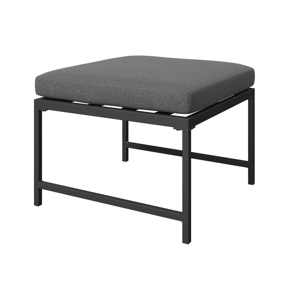 LOUNGEGARNITUR 2-teilig   191,5/81/67 cm Stahl  - Dunkelgrau, MODERN, Textil/Metall (191,5/81/67cm) - Ambia Garden