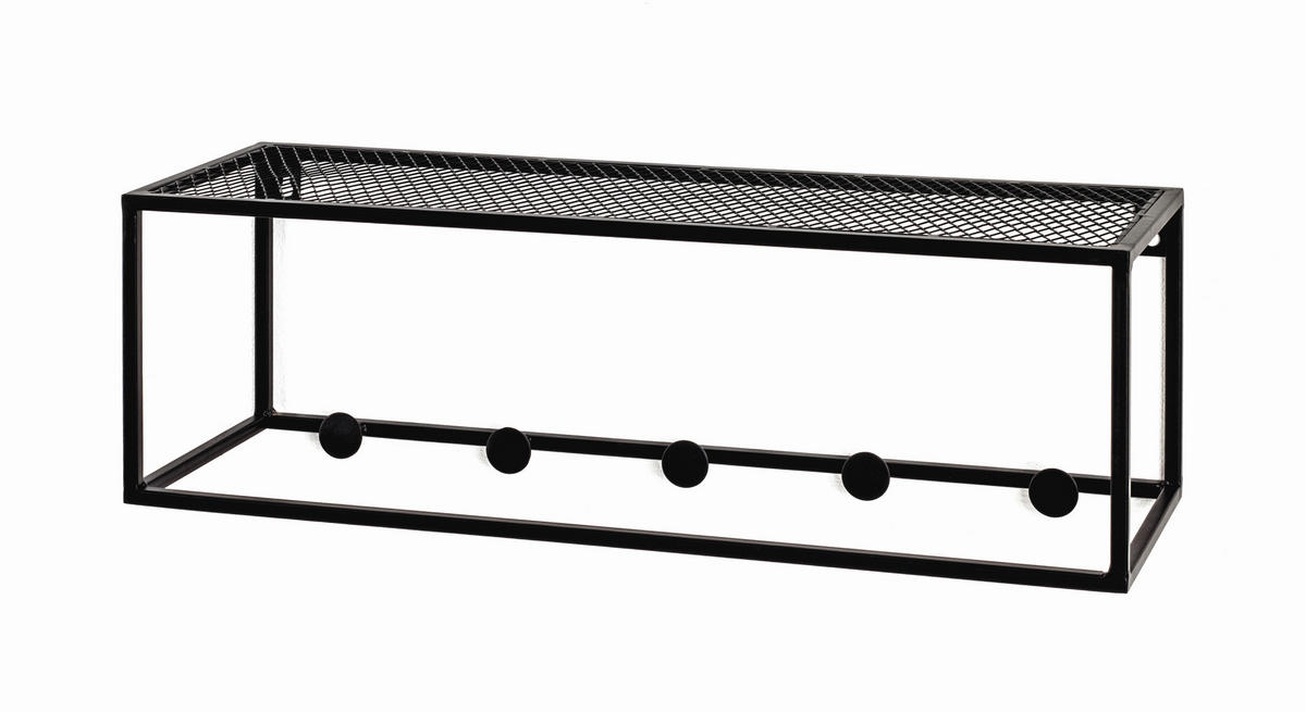 STENSKI OBEŠALNIK - črna, Konvencionalno, kovina (50/16/16cm) - Carryhome