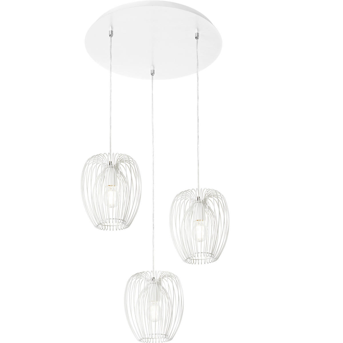 PENDELLEUCHTE Camp 50/200 cm   - Weiß, Design, Metall (50/200cm) - Fabas Luce