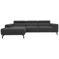 ECKSOFA  in Webstoff Braun, Schwarz  175/292 cm  - Schwarz/Braun, Design, Textil/Metall (175/292cm) - MID.YOU