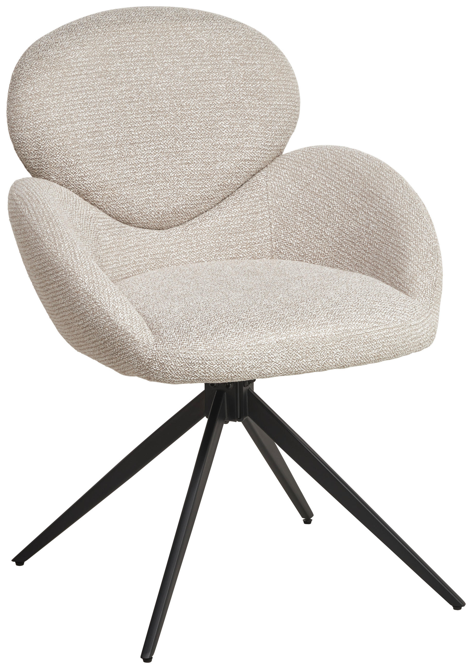 ARMLEHNSTUHL  in Eisen Webstoff  - Beige/Schwarz, MODERN, Textil/Metall (60/83/63cm) - MID.YOU