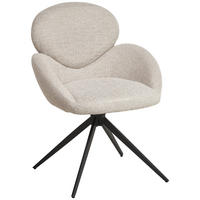 ARMLEHNSTUHL  in Eisen Webstoff  - Beige/Schwarz, MODERN, Textil/Metall (60/83/63cm) - MID.YOU