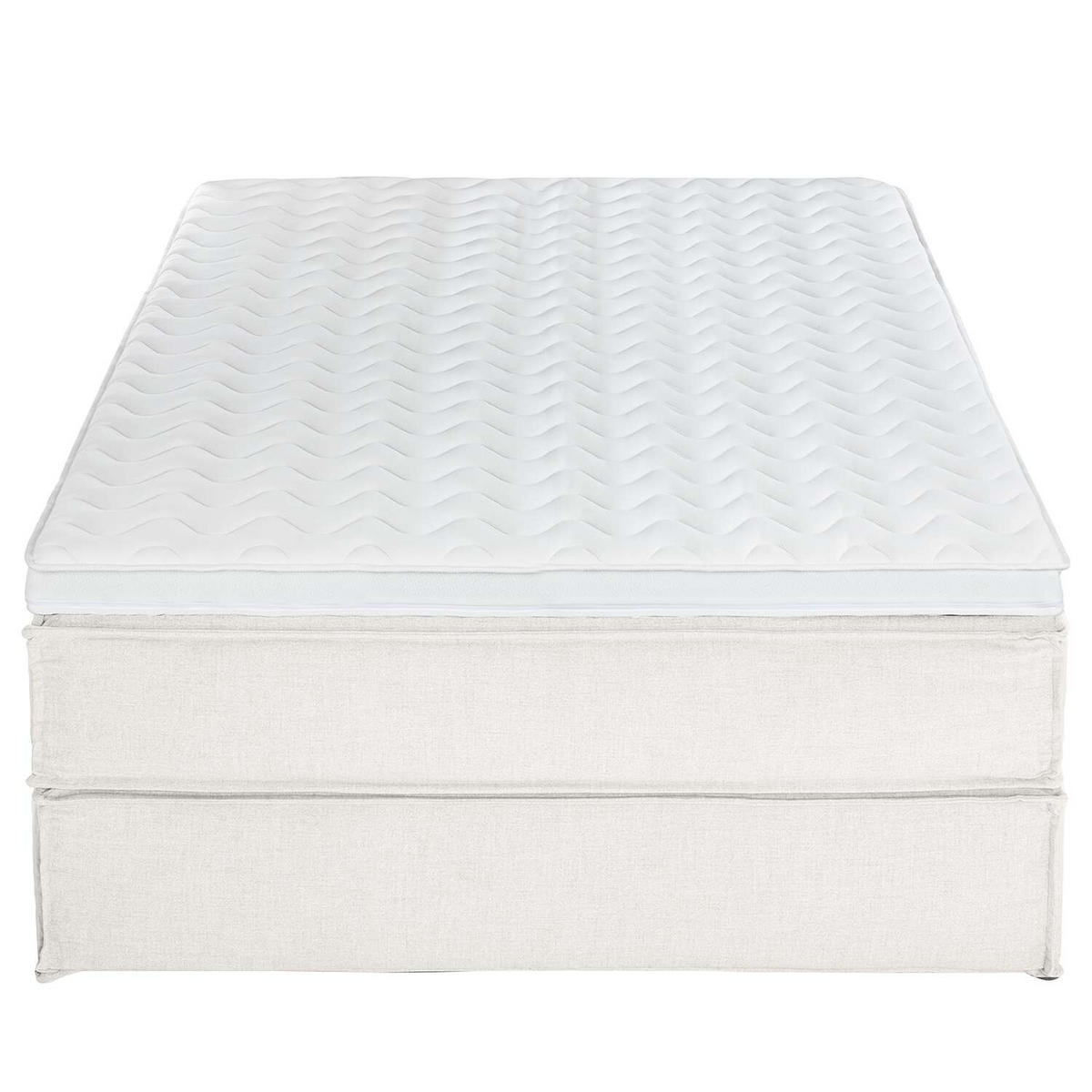 BOXSPRINGBETT 140/200 cm  in Creme  - Creme/Schwarz, Design, Textil (140/200cm) - home24