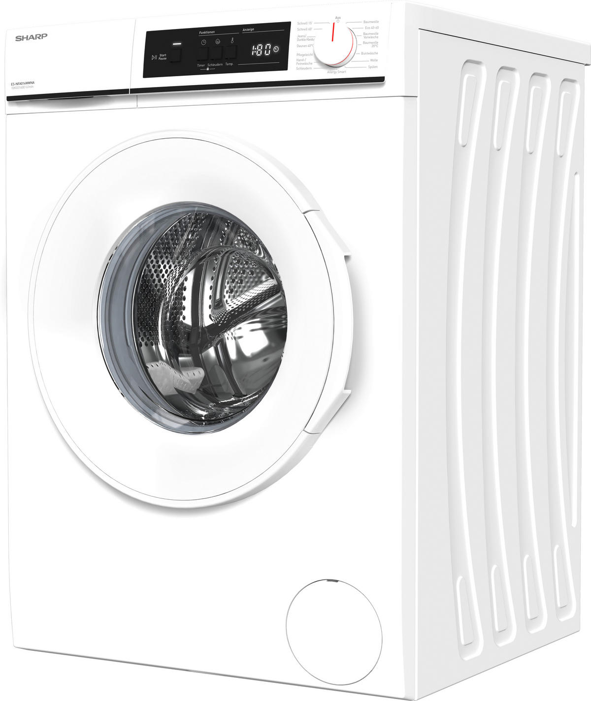 WASCHMASCHINE ES-NFA014WWNA-DE   - Weiß, Basics, Glas/Kunststoff (59.7/84.5/58.2cm) - Sharp