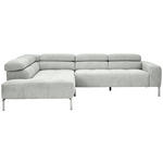 ECKSOFA  in Flachgewebe Hellgrau  224/282 cm  - Chromfarben/Hellgrau, KONVENTIONELL, Textil/Metall (224/282cm) - Hom`in