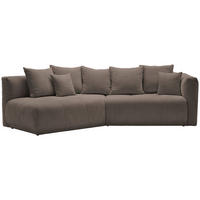 ECKSOFA Taupe Chenille  - Taupe/Schwarz, MODERN, Kunststoff/Textil (180/315cm) - Hom`in