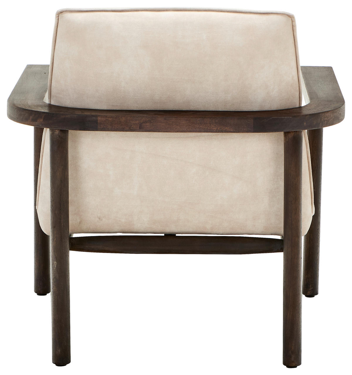 SESSEL in Struktur Walnussfarben  - Walnussfarben/Creme, Design, Holz/Textil (74/76/75cm) - Livetastic