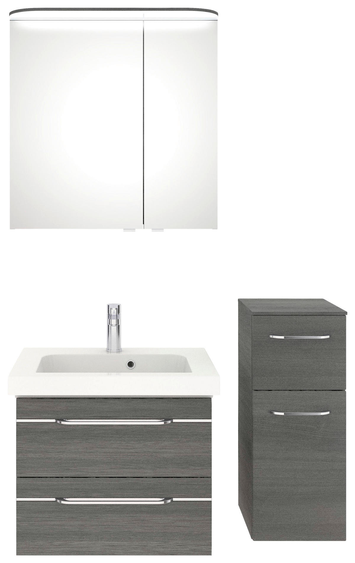 BADEZIMMER 4-teilig  in 100 cm  - Chromfarben/Graphitfarben, KONVENTIONELL, Glas/Holzwerkstoff (100cm) - Pelipal