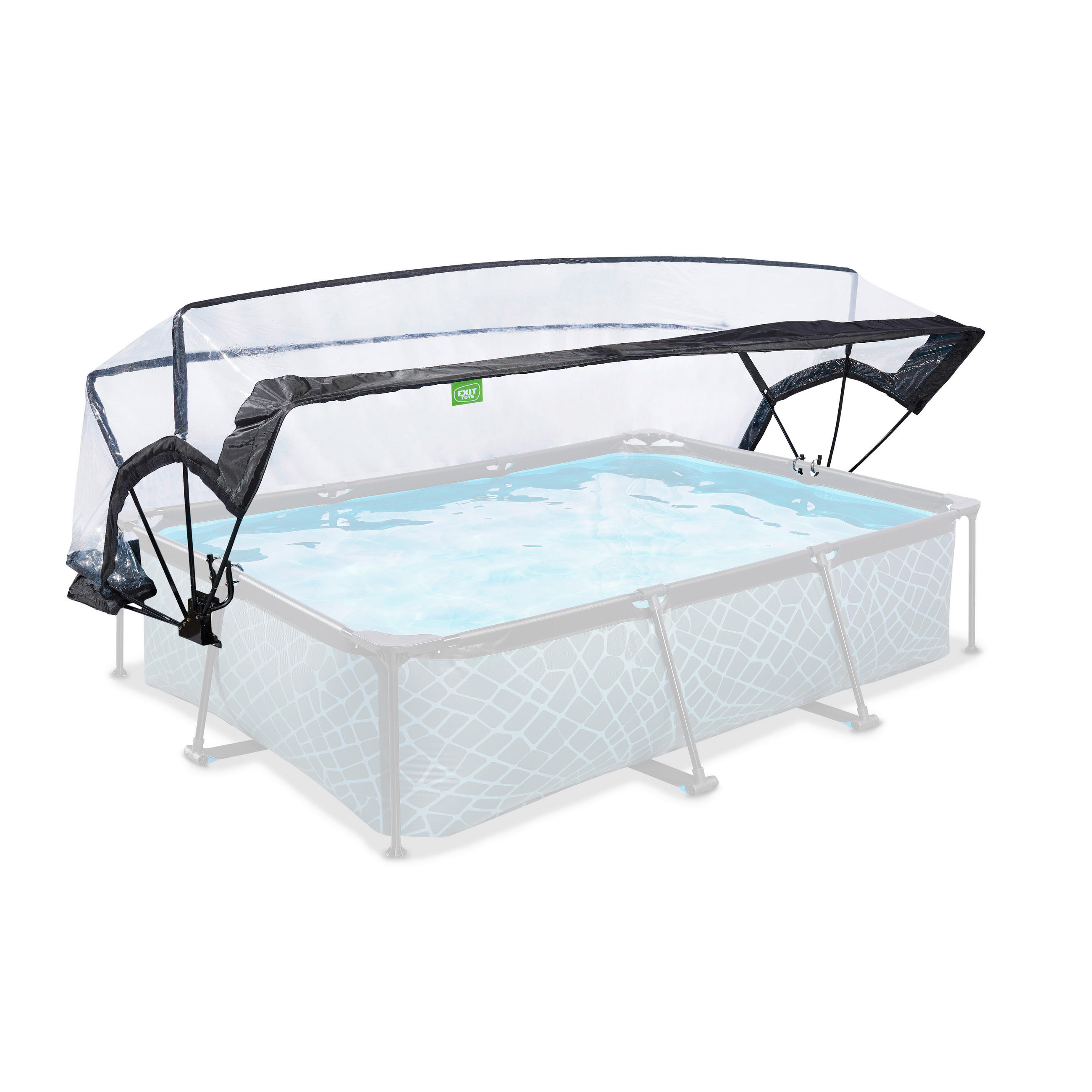 POOLDACH 333/230/115 cm  - Transparent, KONVENTIONELL, Kunststoff/Metall (333/230/115cm) - EXIT Toys