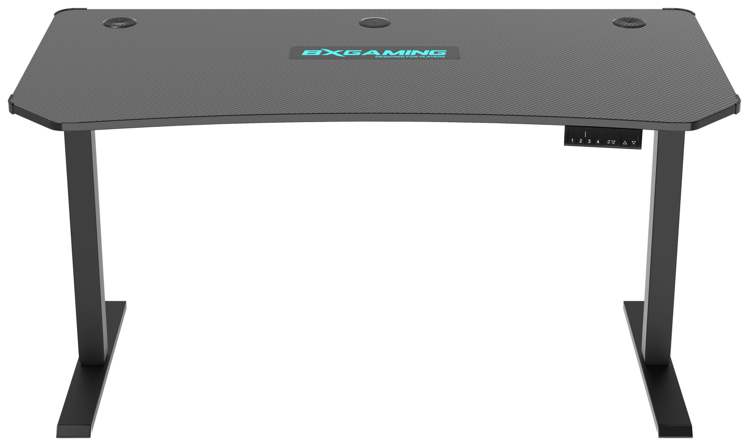 BX Gaming Gamingtisch Schwarz 70x74-120x140 cm