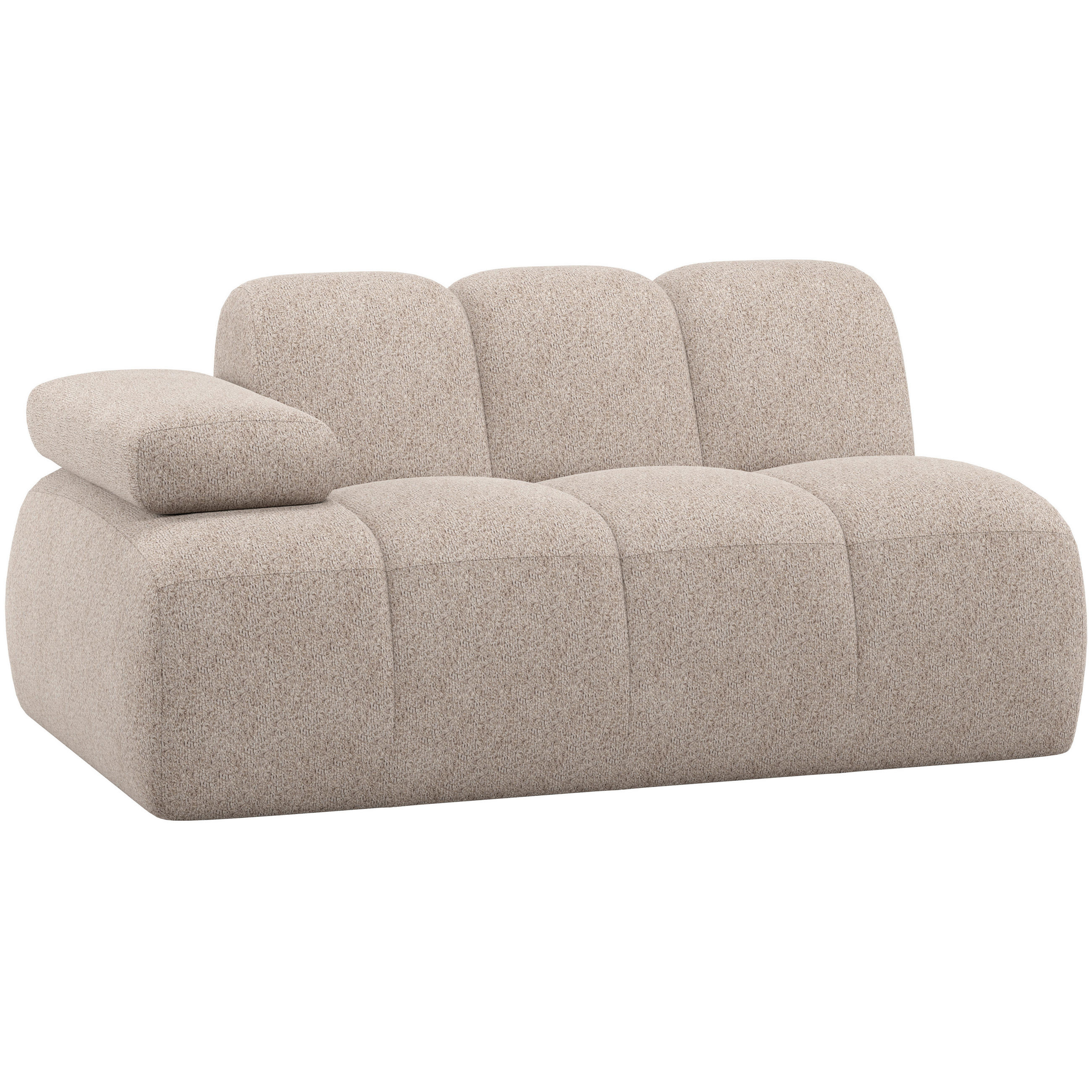 SOFAELEMENT Mojo in Webstoff Sandfarben  - Sandfarben/Schwarz, MODERN, Kunststoff/Textil (164/74/97cm) - Livetastic
