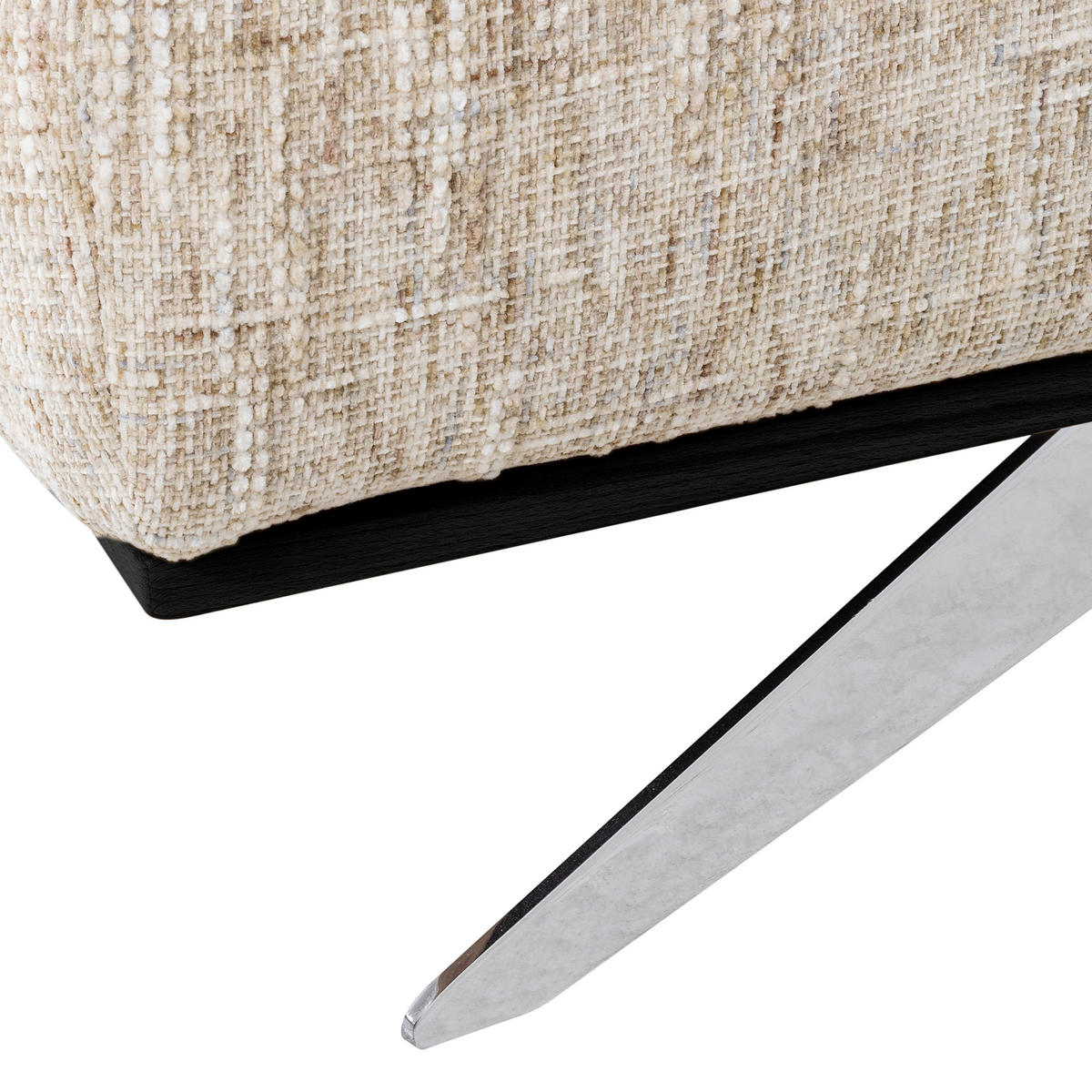 ECKSOFA PORTLAND in Struktur Beige Kopfteilverstellung  295/187 cm  - Chromfarben/Beige, Design, Holz/Textil (295/187cm) - Livetastic