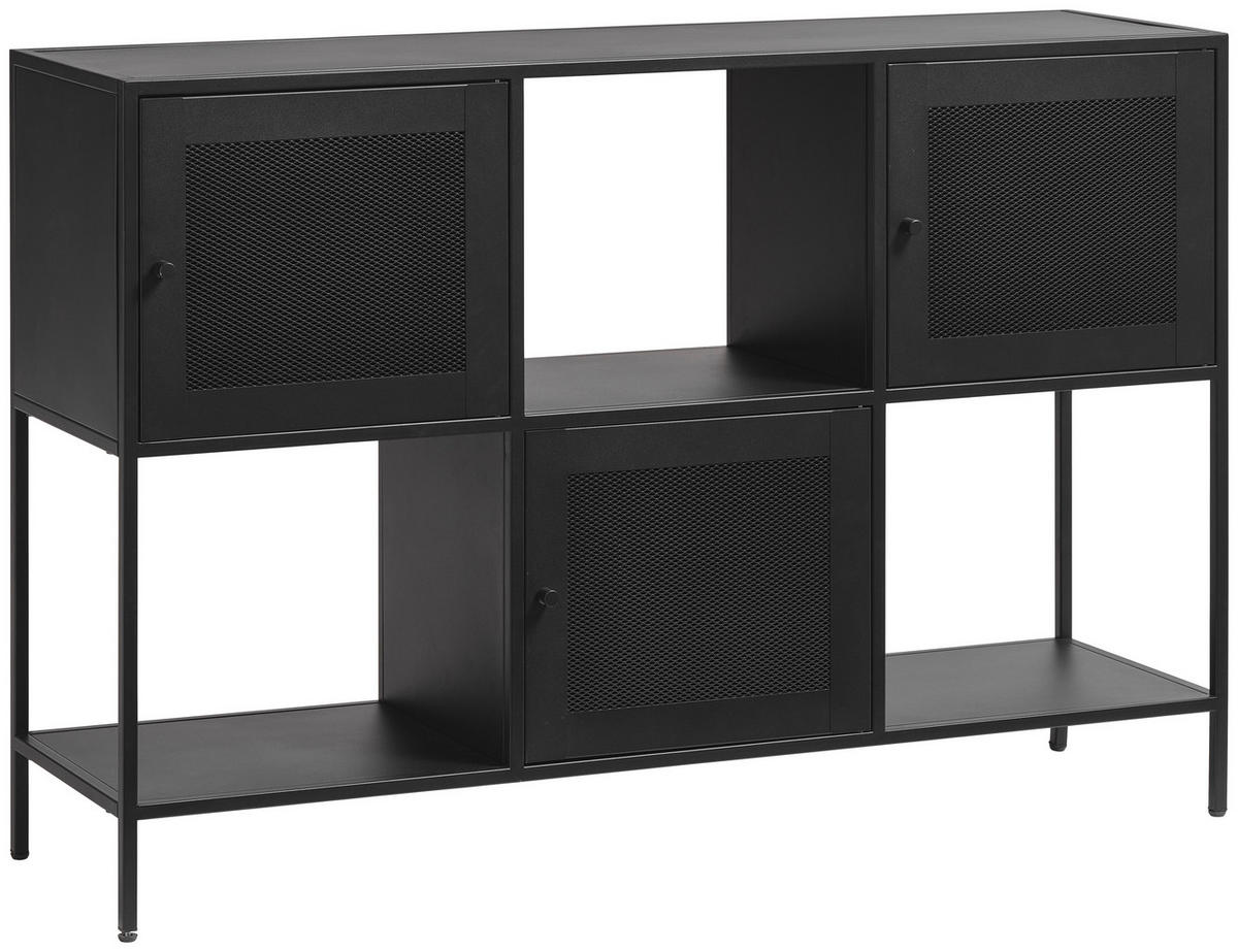 KOMMODE Schwarz  120/80/35 cm  - Goldfarben/Schwarz, Trend, Metall (120/80/35cm) - Xora