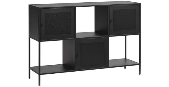 KOMMODE Schwarz  120/80/35 cm  - Goldfarben/Schwarz, Trend, Metall (120/80/35cm) - Xora