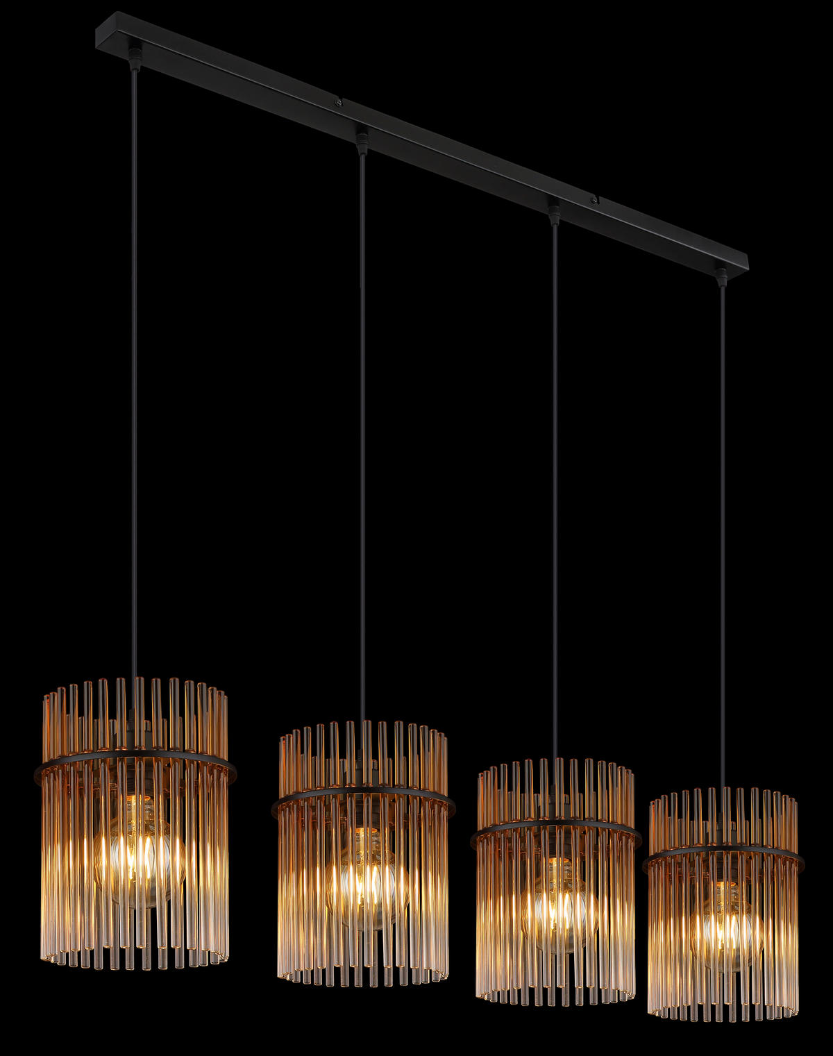 HÄNGELEUCHTE GORLEY 110/20/140 cm   - Klar/Bernsteinfarben, Basics, Glas/Kunststoff (110/20/140cm) - Globo