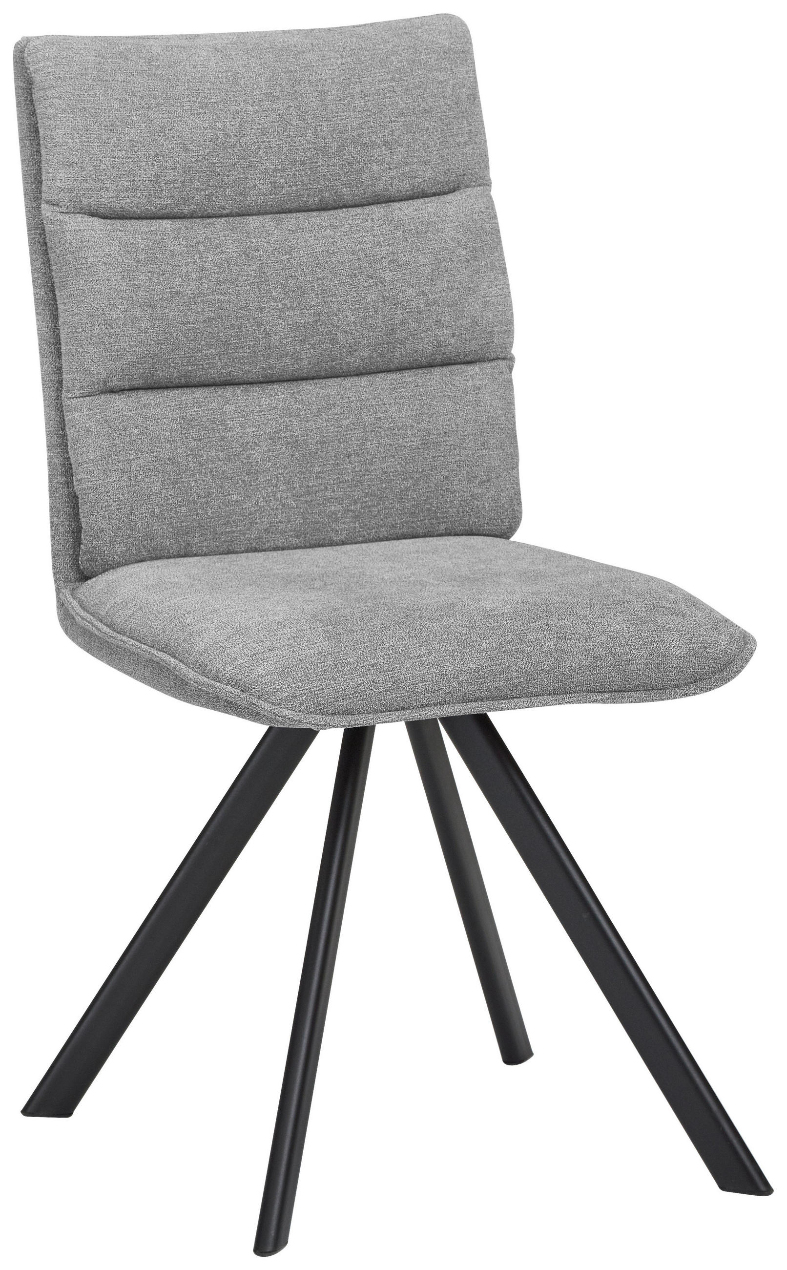 STUHL beflockt Grau, Schwarz - Schwarz/Grau, Design, Textil/Metall (47,5/92/59cm) - Cantus