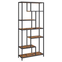 REGÁL, hnědá, černá, 80/180/30 cm - černá/hnědá, Trend, kompozitní dřevo (80/180/30cm) - Boxxx