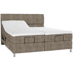 BOXSPRINGBETT 180/200 cm  in Taupe  - Taupe/Chromfarben, KONVENTIONELL, Kunststoff/Textil (180/200cm) - Voleo