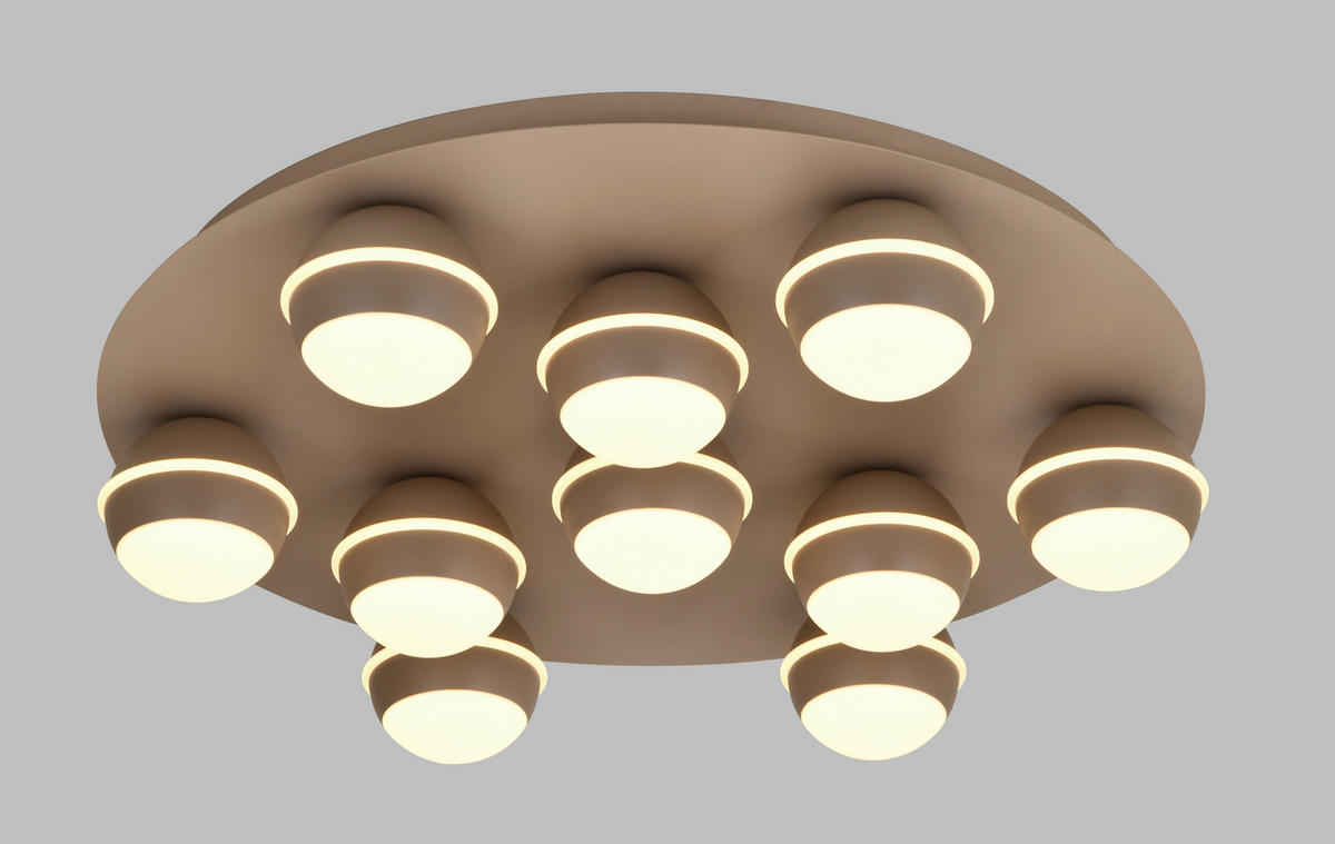 LED-DECKENLEUCHTE Biarritz 60/60/14 cm  - Sandfarben, Design, Kunststoff/Metall (60/60/14cm)