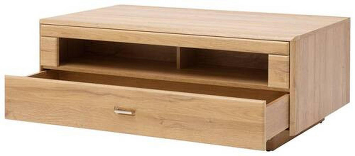 COUCHTISCH in Holzwerkstoff 115/70/45 cm  - Eichefarben/Silberfarben, Konventionell, Holzwerkstoff/Metall (115/70/45cm) - Cantus