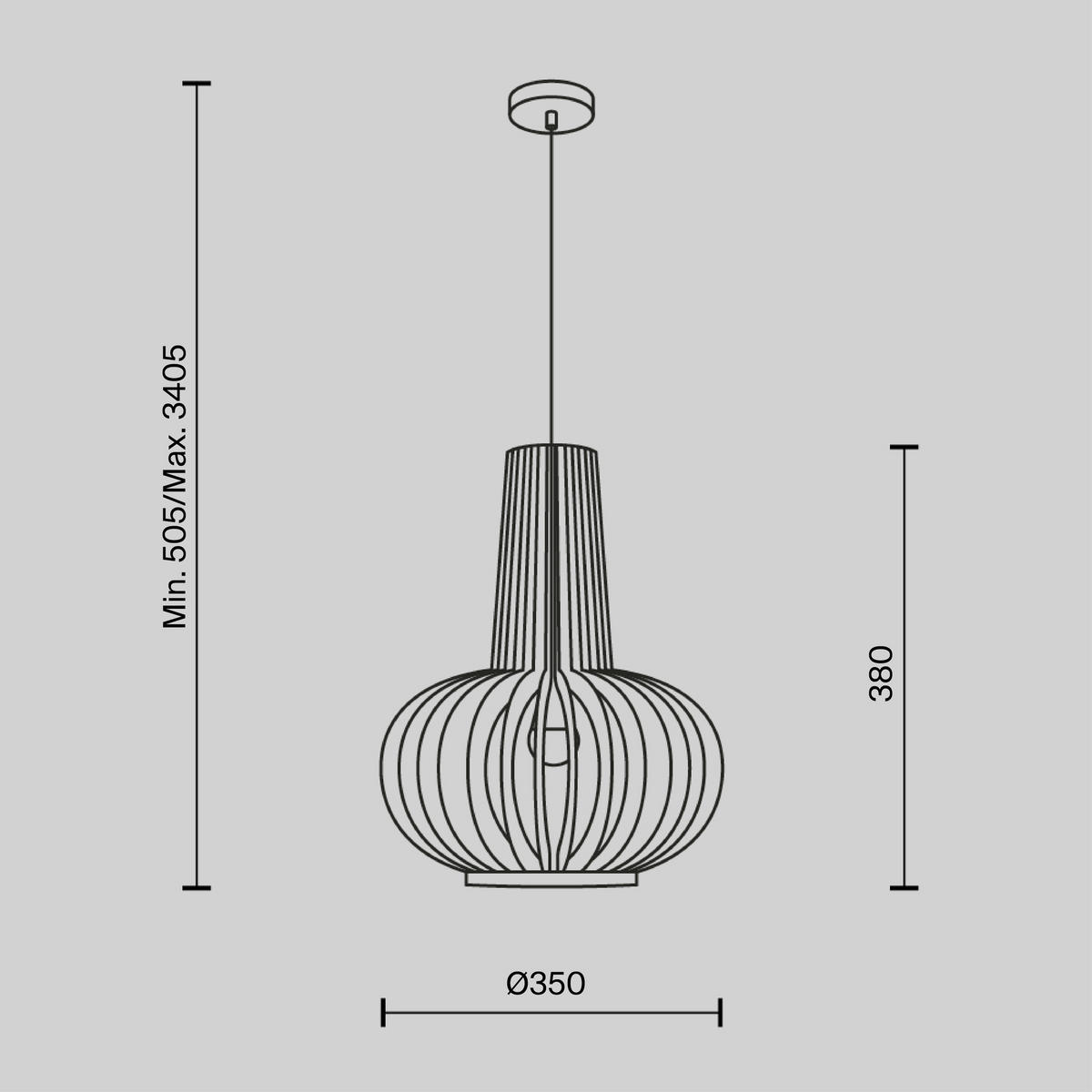 PENDELLEUCHTE Roots 35/340.5 cm  - Schwarz, Design, Metall (35/340.5cm) - MAYTONI