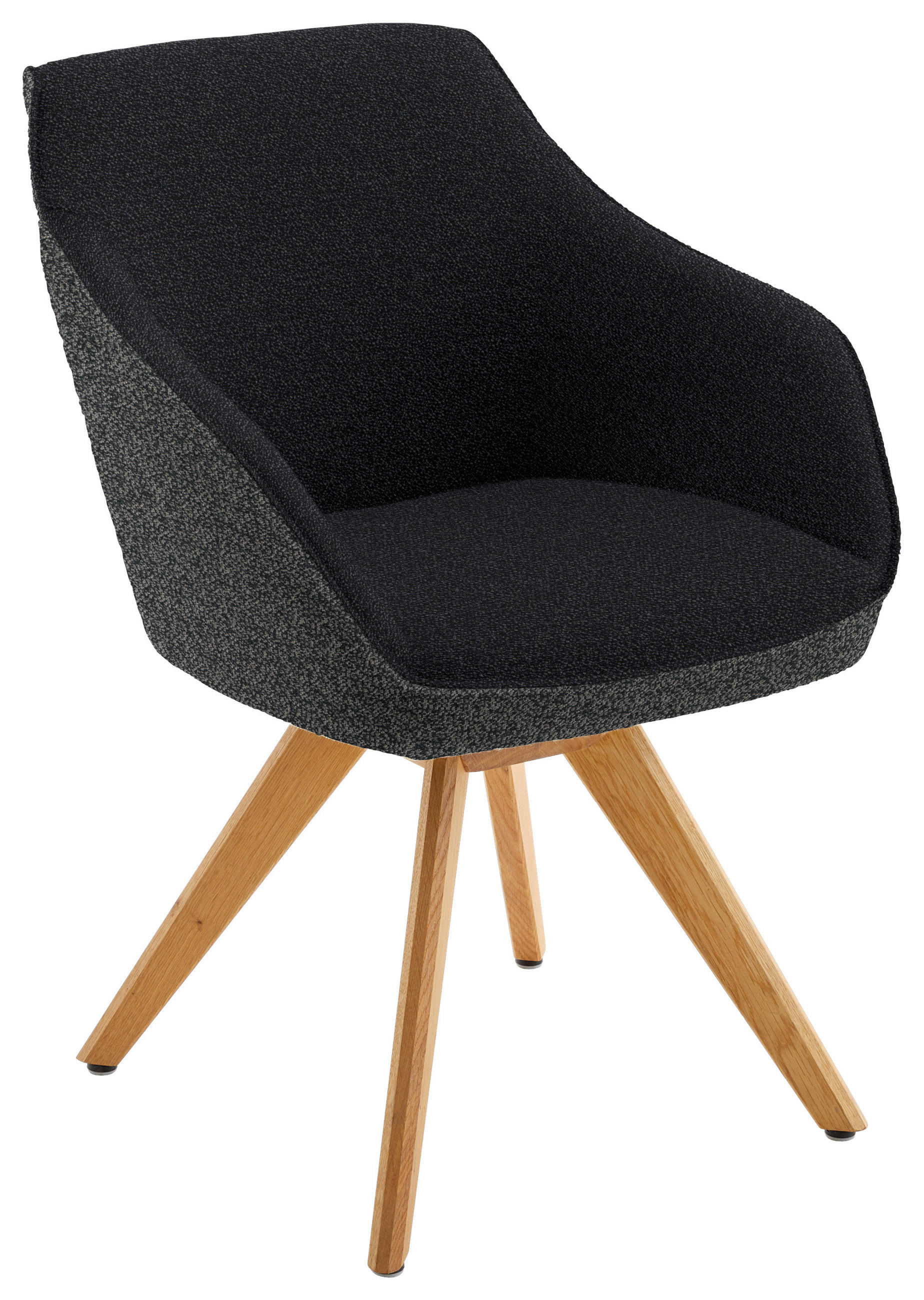 ARMLEHNSTUHL Flachgewebe  - Eichefarben/Anthrazit, Design, Holz/Textil (60/84/68cm) - Koinor