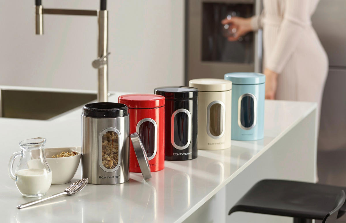 VORRATSDOSENSET 2-teilig  - Rot, Basics, Metall (11/17,5cm) - Echtwerk