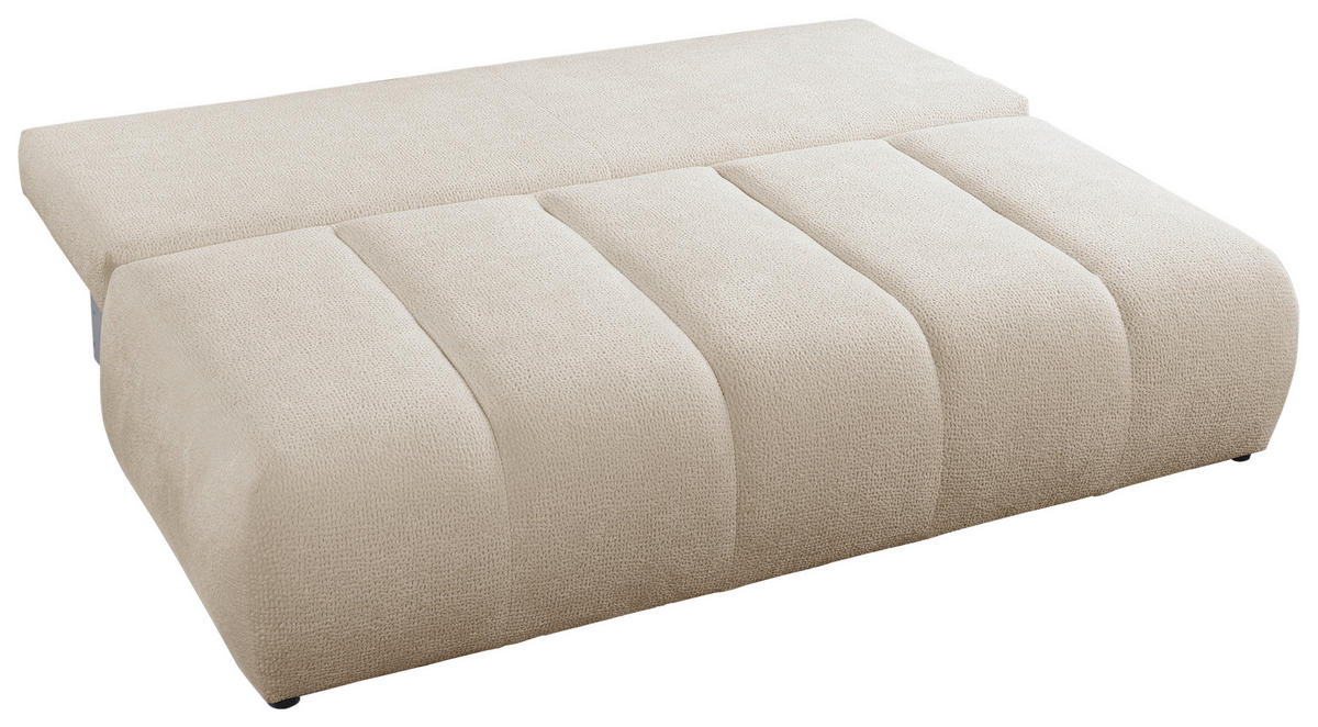 SCHLAFSOFA  mit Bettkasten erhältlich, Bettfunktion erhältlich Struktur Creme  - Creme/Schwarz, Design, Holz/Textil (209/100/103cm) - MID.YOU