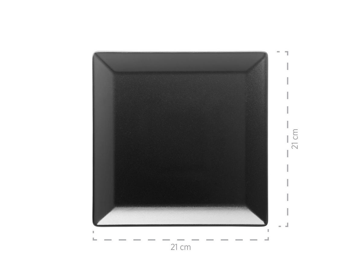 TAFELSERVICE Manhattan City 12-teilig  - Schwarz Hochglanz, Basics, Keramik - Mäser