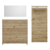 GARDEROBE 4-teilig  in 220/193/37 cm  - Eichefarben/Weiß, Design, Holz (220/193/37cm) - Dieter Knoll