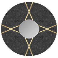 NÁSTENNÉ ZRKADLO 30/30/2 cm  - čierna, Design, kompozitné drevo/kameň (30/30/2cm) - MID.YOU
