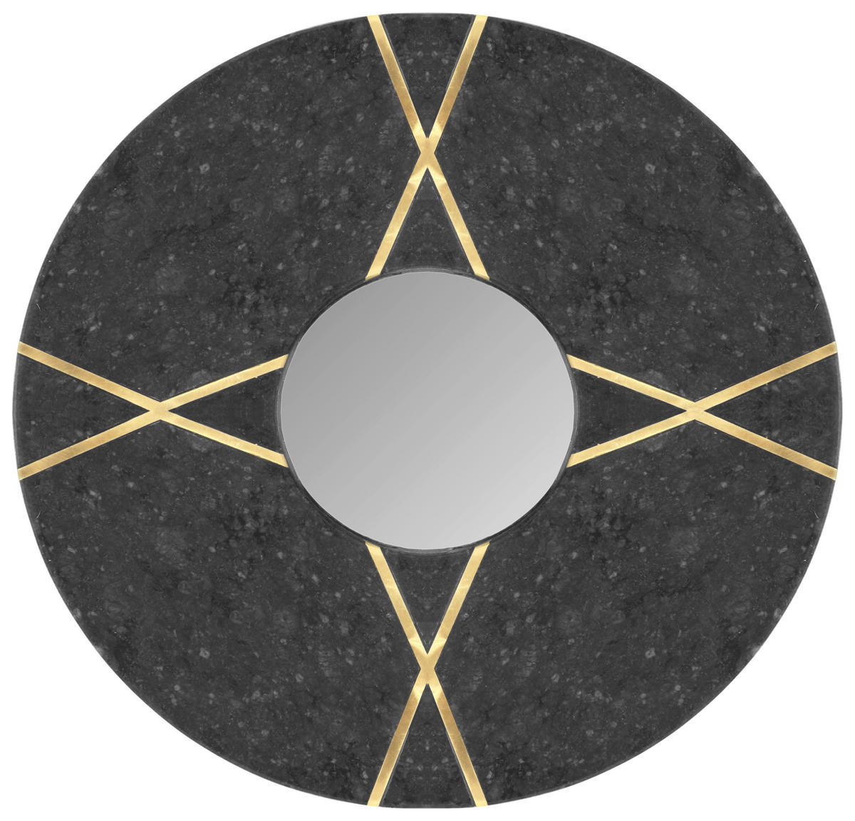 NÁSTENNÉ ZRKADLO 30/30/2 cm  - čierna, Design, kompozitné drevo/kameň (30/30/2cm) - MID.YOU