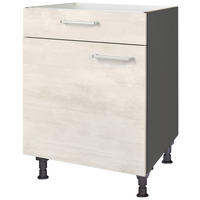 KOCHFELDUMBAUSCHRANK 60/87/56 cm  Weiss  - Schieferfarben/Weiss, Modern, Holzwerkstoff/Metall (60/87/56cm) - Nobilia