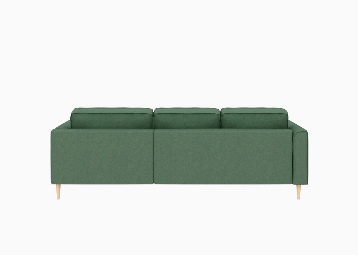 ECKSCHLAFSOFA in Struktur Dunkelgrün  - Dunkelgrün/Buchefarben, MODERN, Holz/Textil (232/161cm) - Trendmanufaktur