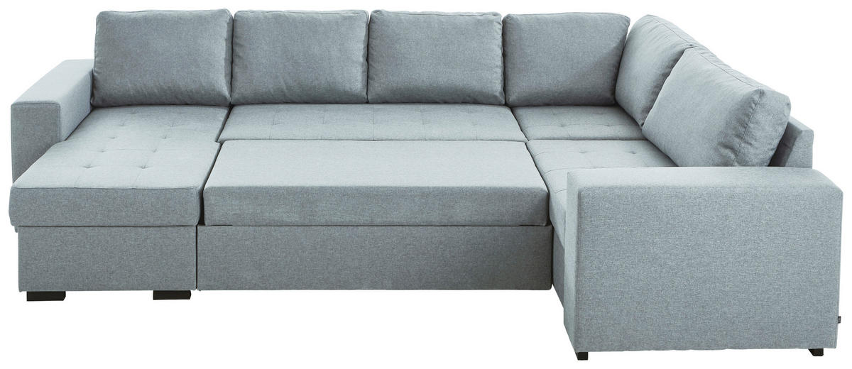 SEDEŽNA GARNITURA, tkanina turkizna  - turkizna/črna, Konvencionalno, umetna masa/tekstil (157/313/207cm) - Ti'me