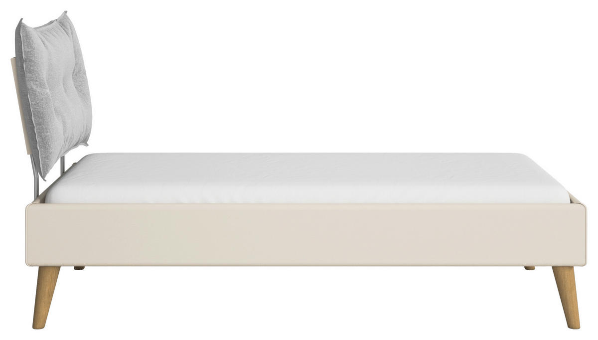 BETT 90/200 cm  in Champagner  - Wildeiche/Champagner, Design, Holz/Textil (90/200cm) - Carryhome