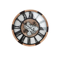 WANDUHR  Schwarz, Hellbraun 68 cm  - Hellbraun/Schwarz, Basics, Holzwerkstoff/Metall (68cm)
