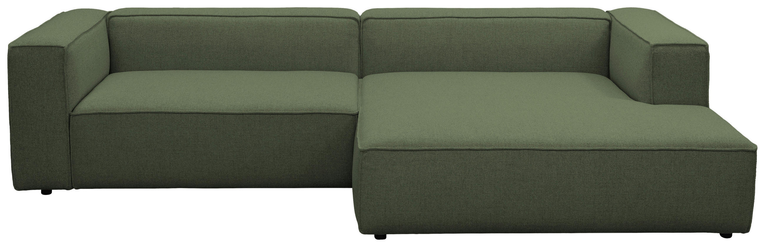 ECKSOFA Dunkelgrün Chenille Rücken echt  - Dunkelgrün/Schwarz, MODERN, Kunststoff/Textil (296/185cm) - Hom`in