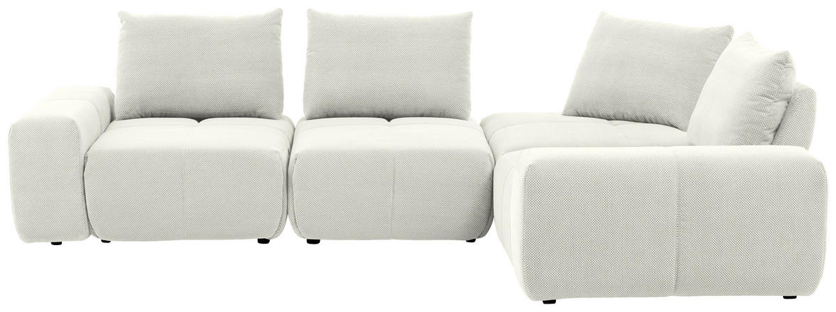 CANAPÉ D'ANGLE in Velours Creme  - Creme/Schwarz, Design, Kunststoff/Textil (326/236cm) - Xora