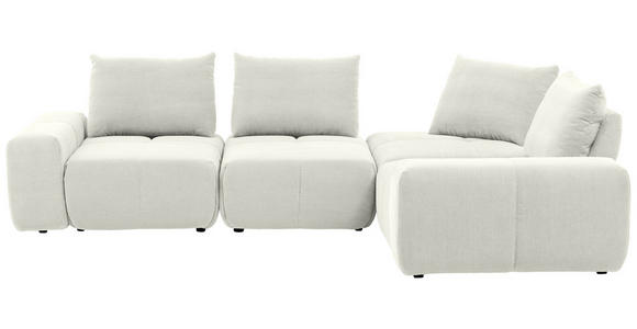 ECKSOFA in Velours Creme  - Creme/Schwarz, Design, Kunststoff/Textil (326/236cm) - Xora