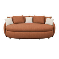 MEGASOFA Chenille Terracotta  - Terracotta/Schwarz, Trend, Kunststoff/Textil (238/80/140cm) - MID.YOU