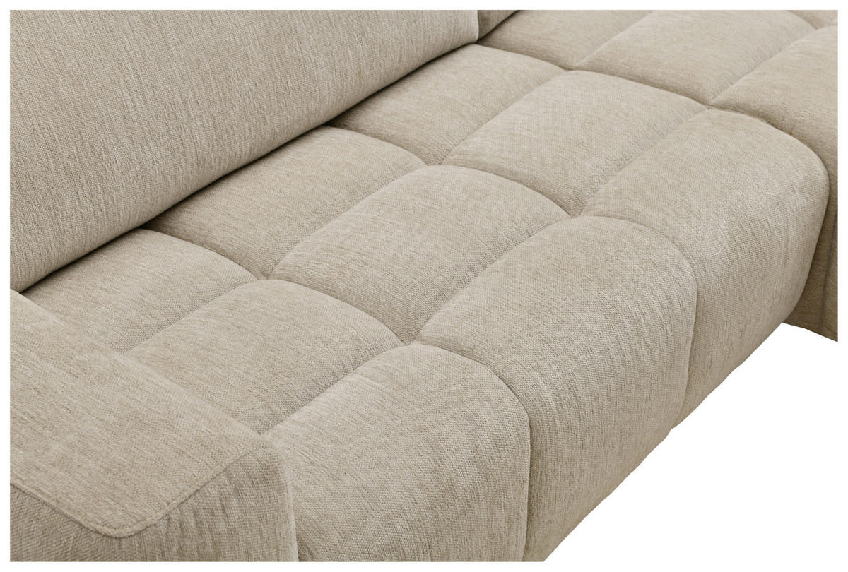 HÖRNSOFFA i chenille beige  - beige/svart, Design, metall/textil (246/165cm) - Carryhome