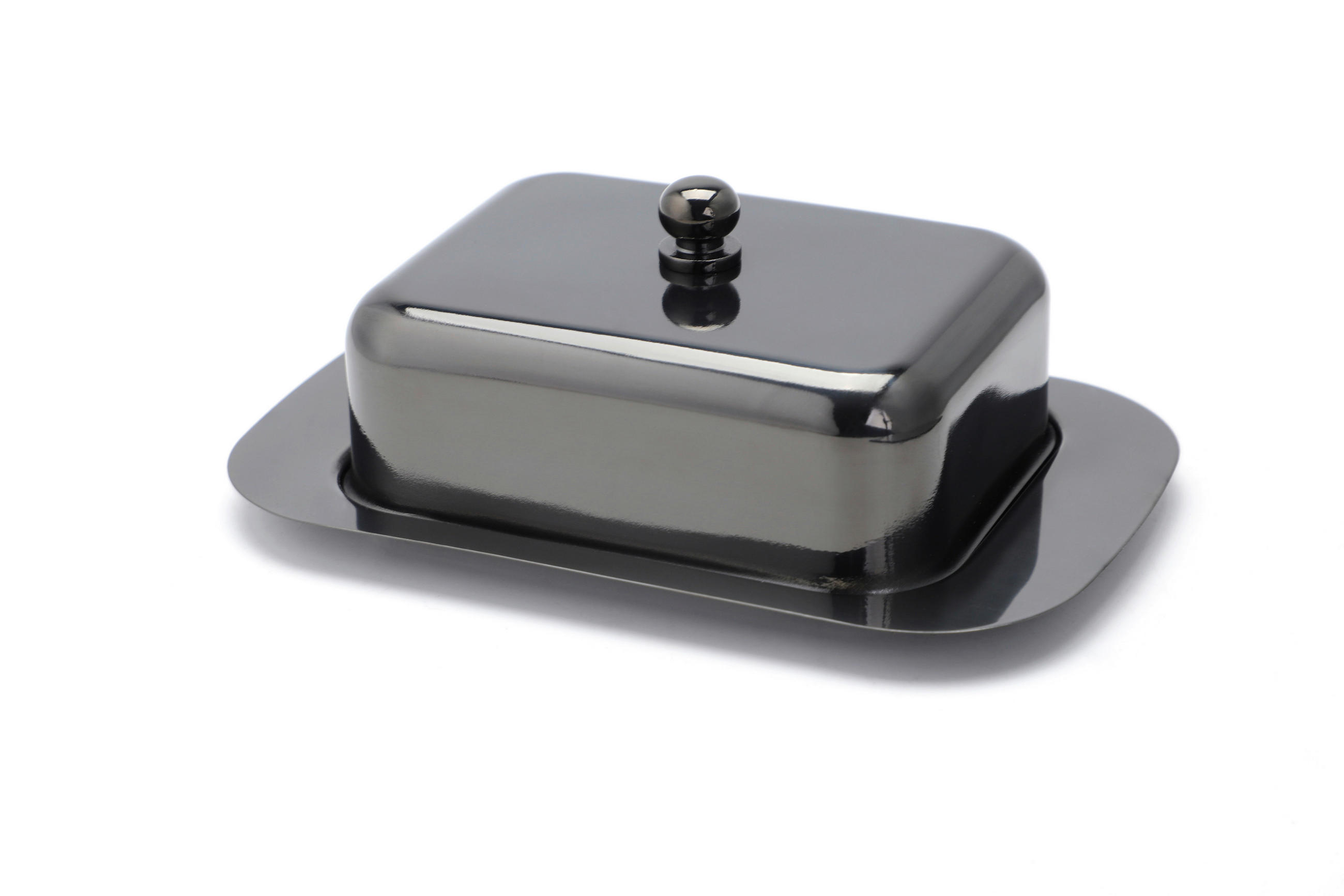 BUTTERDOSE Metall  - Schwarz Hochglanz, Basics, Metall (18,5/12,2/7,0cm) - Echtwerk